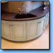 Curved granite kitchen worktop