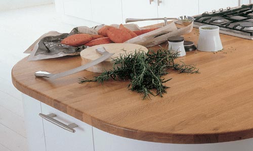 Oiled timber kitchen worktops