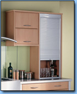 Wall unit tambour doors