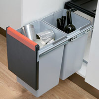 kitchen waste bin - Cube30, 2 x 15litre bins
