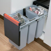 kitchen waste bin - Cube30, 3 x 10litre bins