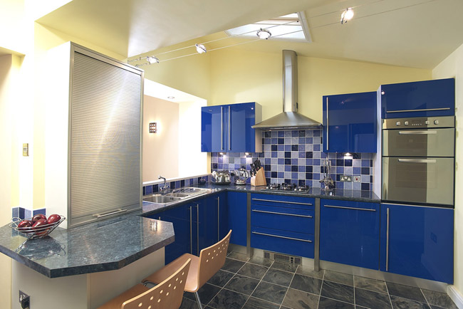 Blue Gloss Kitchen