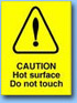 Caution hot surface sign