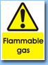 Warning flammable gas sign