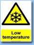 Warning low temperature sign