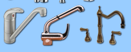 Image collection of sixteen kitchen taps